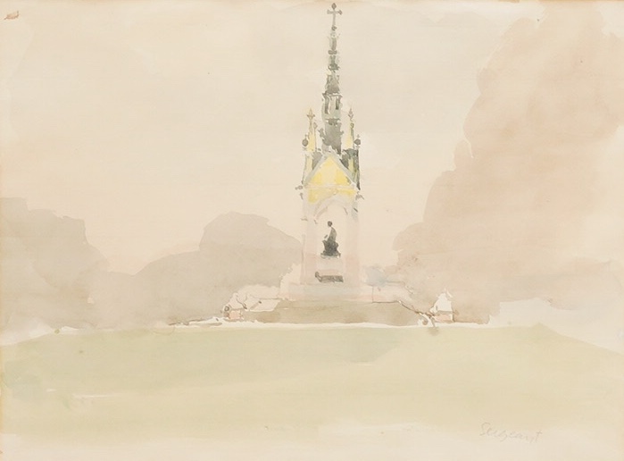 Sergeant, watercolour, Kensington Gardens, signed, 23 x 31cm. Condition - good